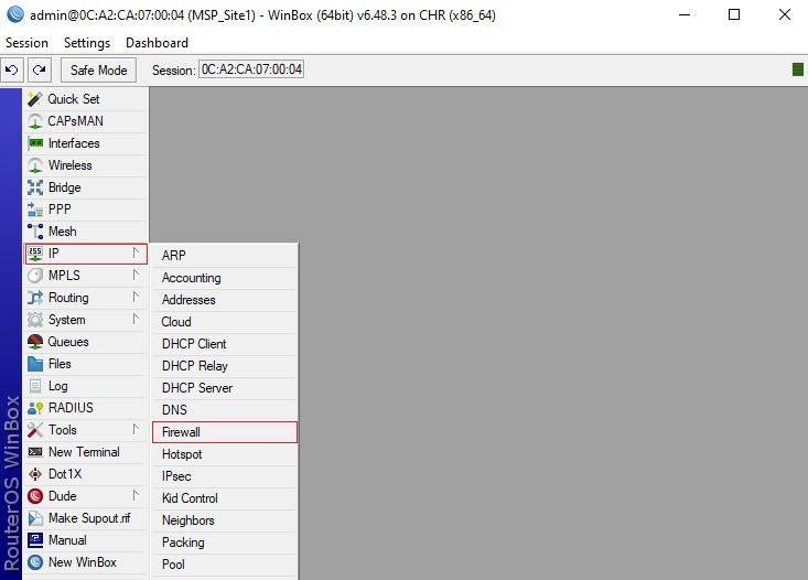 منوی فایروال