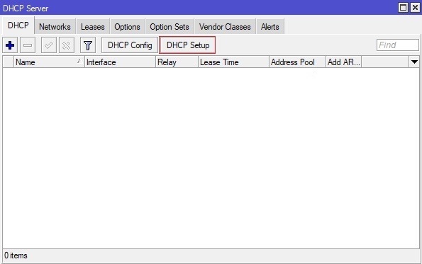 انتخاب DHCP Setup