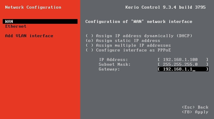 تنظیمات شبکه اینترنت