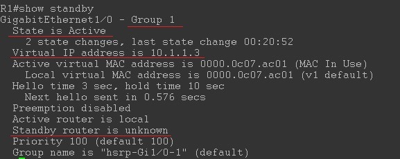 دستور show standby