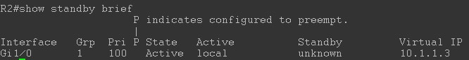 دستور show standby brief