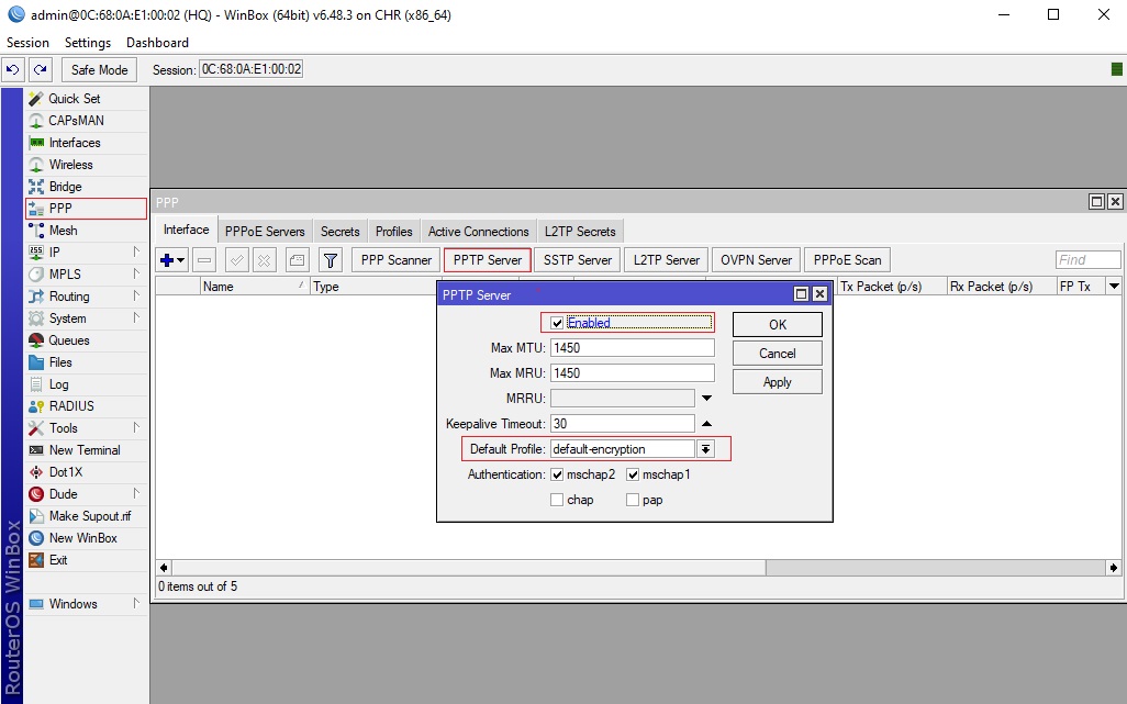 فعال نمودن PPTP