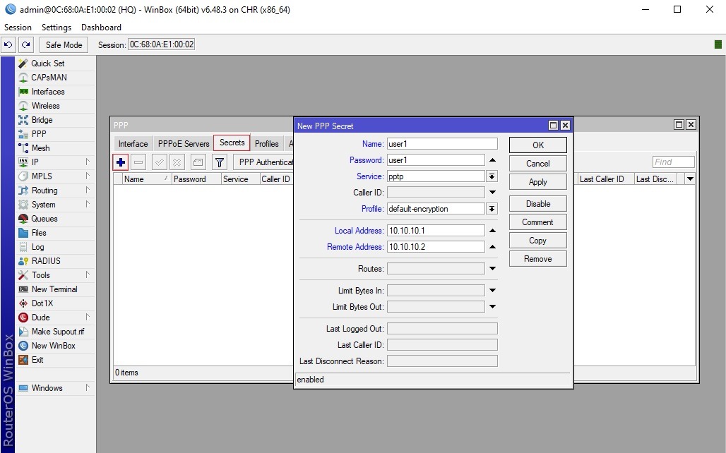 تنظیمات Secret