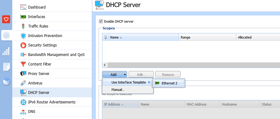 فعال سازی DHCP