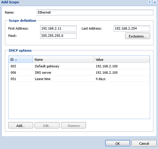 تنظیمات DHCP