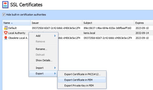 خروجی Certificate