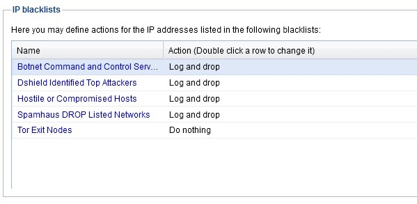 گزینه IP Blocklists