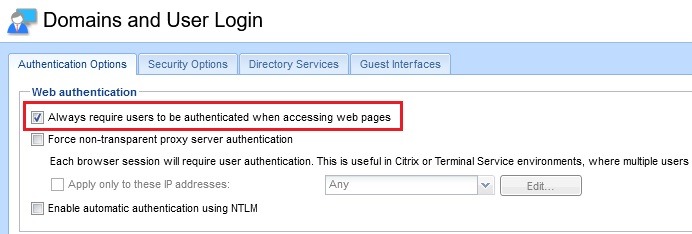 تنظیمات Authentication