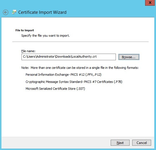 انتخاب Certificate
