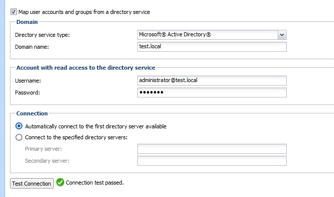 تنظیمات دایرکتوری سرویس