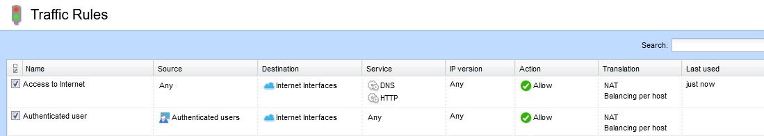 rule های ایجاد شده