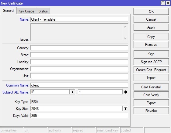 ایجاد Client CA
