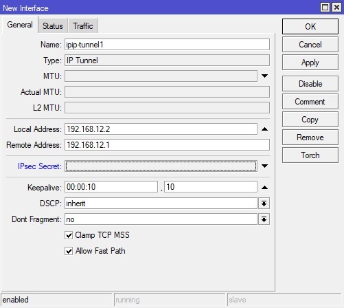 ایجاد IP tunnel Branch