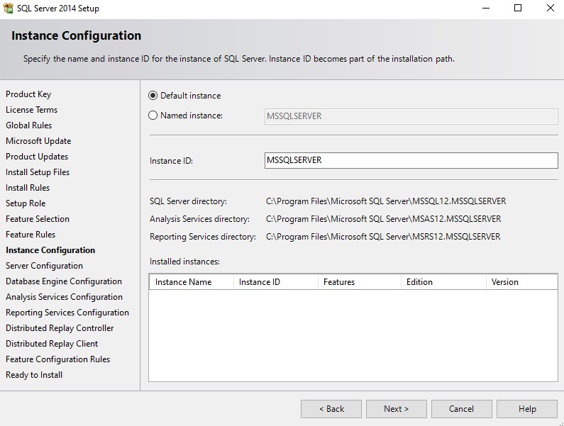 تنظیمات instance