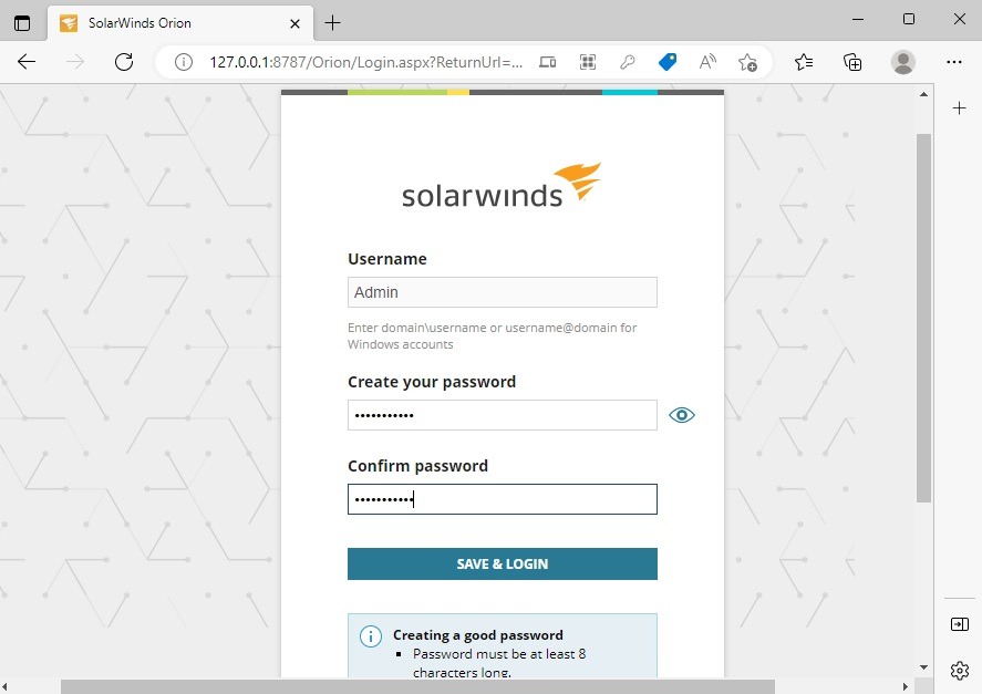 رمز عبور Solarwinds