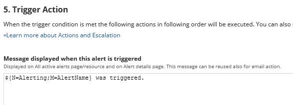 تنظیمات trigger action