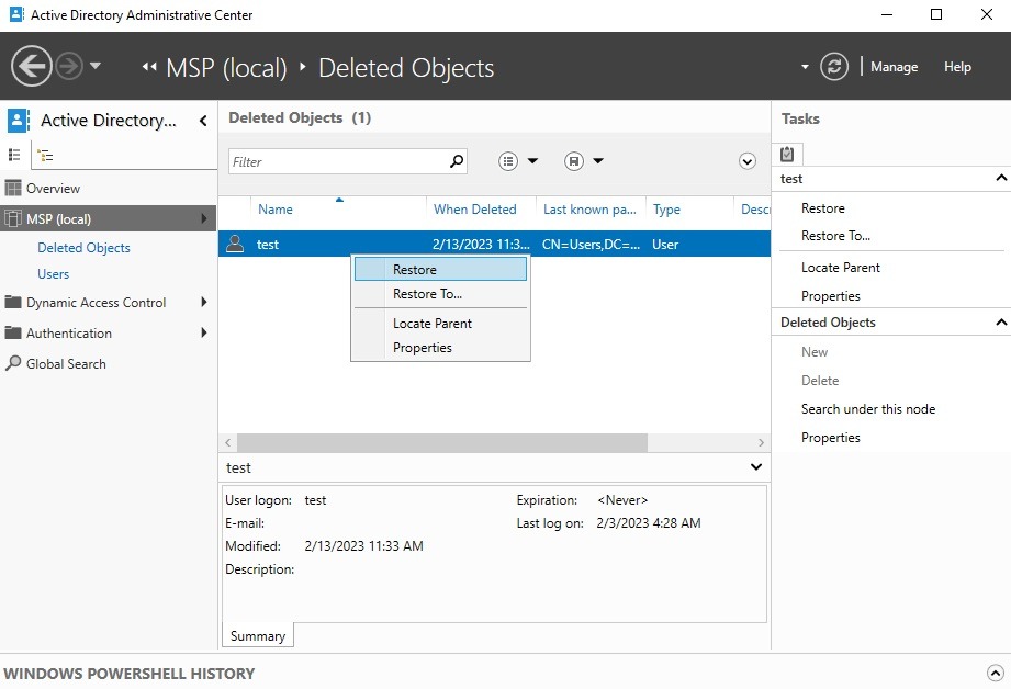 بازیابی Object