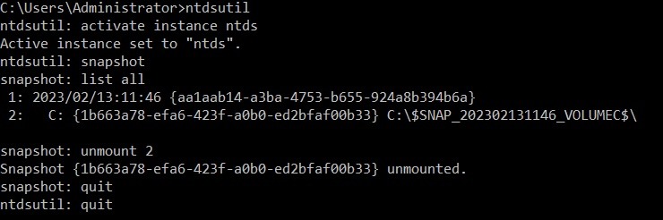 Unmount نمودن Snapshot