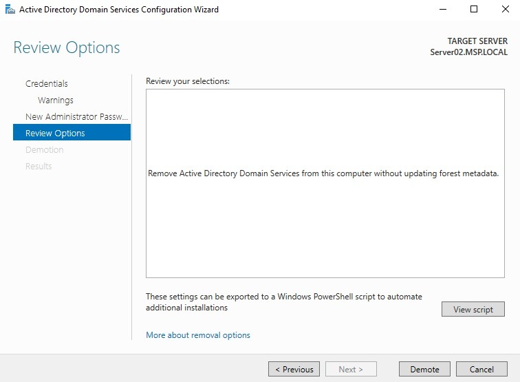 حذف Active Directory