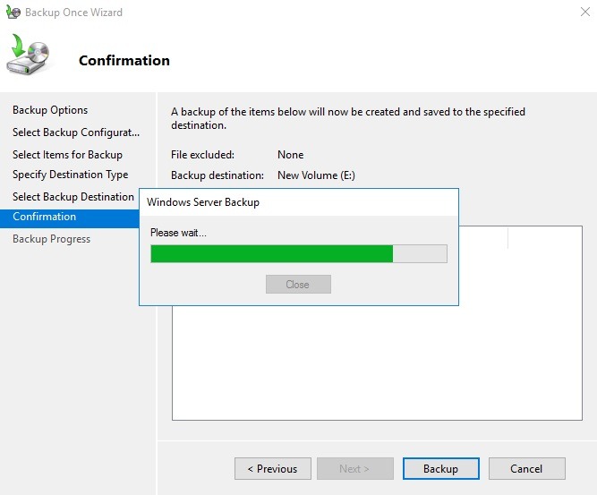 شروع پشتیبان گیری