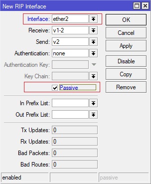 فعال نمودن Passive Interface