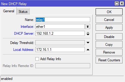 تنظیمات روتر Relay
