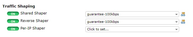 گزینه Traffic Shaping