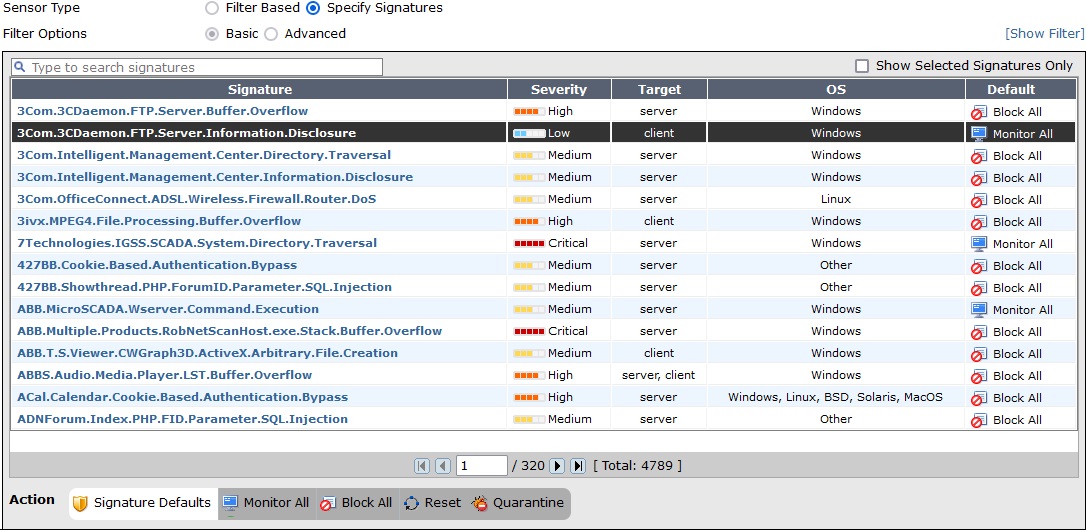 پیشگیری از نفوذ با انتخاب Signature