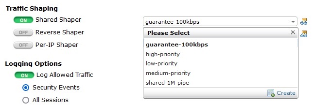 ایجاد Shared shaper