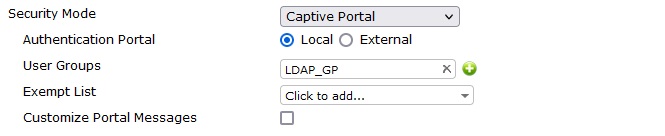 تنظیمات Captive Portal