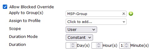 گزینه Allow Blocked Override