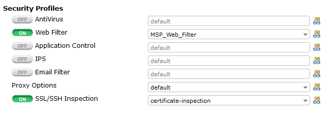 اعمال بر Policy