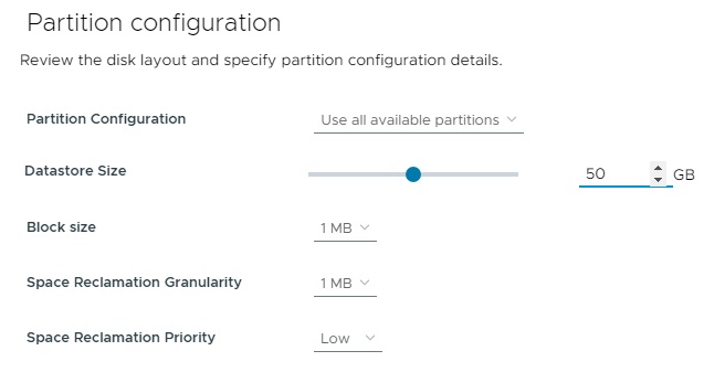 تنظیمات پارتیشن 