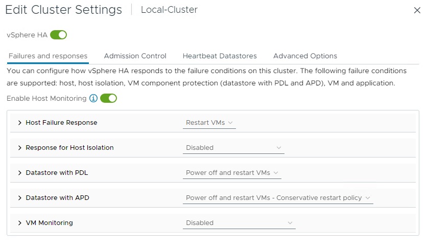 تنظیمات کلاستر