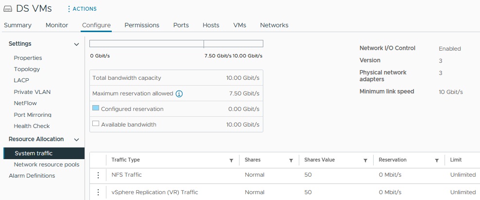گزینه system traffic