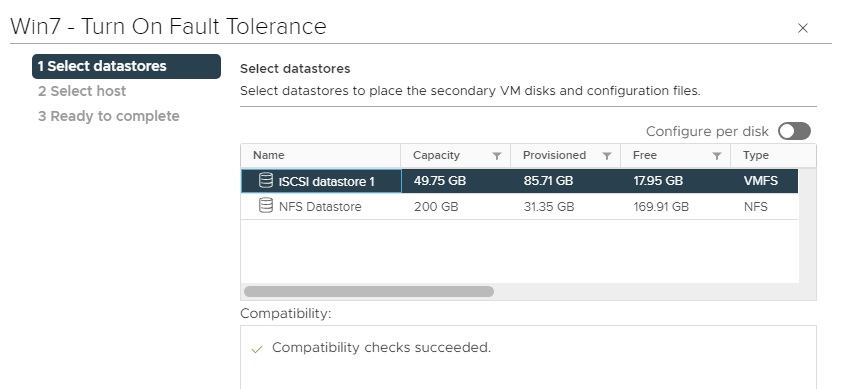 انتخاب datastore