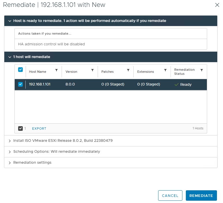 گزینه remediate