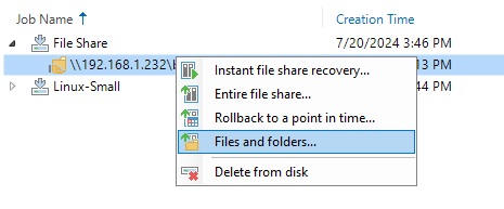 گزینه های بازیابی