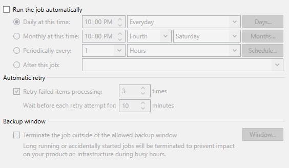 تنظیمات Scheduling